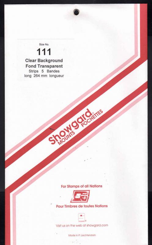 Showgard Stamp Mounts Size 111/264 CLEAR Background Pack of 5