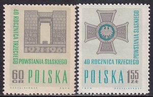 Poland 1961 Sc 1011-2 Silesian Uprising Insurgents Monument St Ann Mtn Stamp MNH