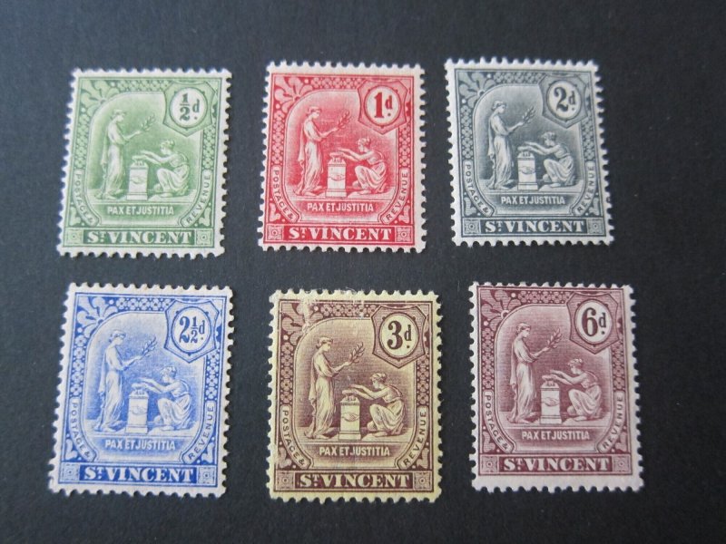 St Vincent 1909 Sc 98-103 set MH