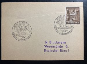1941 Brunswick Germany First Day Postcard Cover To Wesermunde