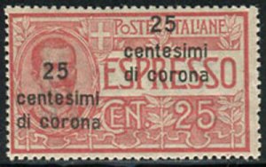 Dalmatia - Express 25 cent. of crown n. 1st double overprint