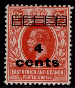 EAST AFRICA and UGANDA GV SG64, 4c on 6c scarlet, M MINT.