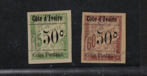 Ivory Coast #Q7 - #Q8 (Y & T #CP5a #CP6a) Very Fine Mint Lightly Hinged Duo