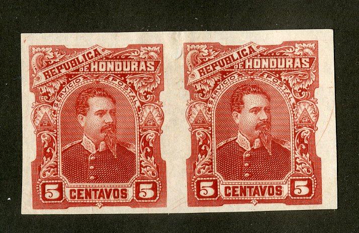 HONDURAS 53 TRIAL COLOR PROOF IMPERF PAIR MNH BIN $5.00 PERSON