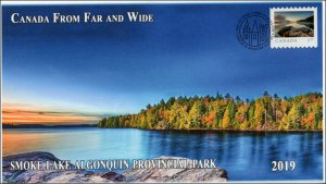 CA19-013, 2019,Far and Wide, Pictorial Postmark, First Day Cover, Smoke Lake, $1