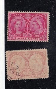 CANADA # 52-53(NOT COUNTED) 3cts JUBILEE WITH ONE PEI CANCEL CV $120 STARTS %20