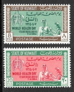 KUWAIT 1964 WORLD HEALTH DAY Anti Tuberculosis Set Sc 251-252 MNH