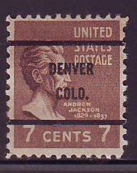 Denver CO, 812-61 Bureau Precancel, 7¢ Jackson