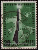 Italy SG#1095 Used - 1963 30l.  - Lighthouses, Maps