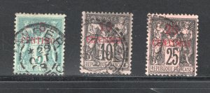 French Morocco #1, 3, 5     VF, Used, CV $12.00  .....  2190001