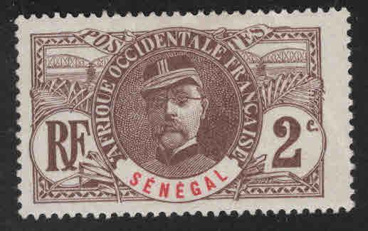 Senegal Scott 58 MH* 1906 General Faidherbe 2c small thin