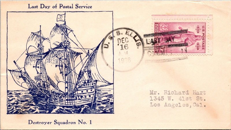 1936 - Destroyer Squadron #1 Last Day of Svc - Phila, Pa - USS Ellis - F35920