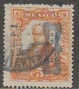 MEXICO 521Var, 5¢ INVERTED CORBATA REVOLUTIONARY OVERPRINT. USED, VF. (1602)