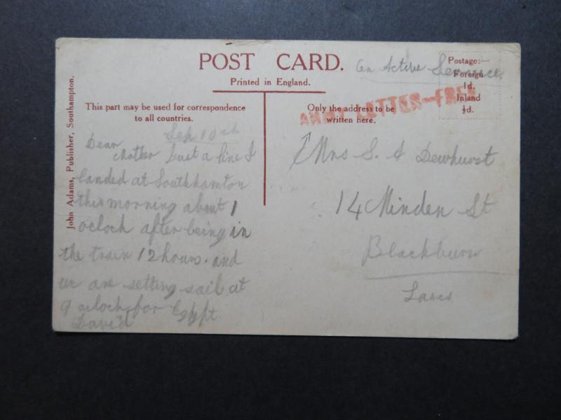 Great Britain - 1914 Scarce Army Letters - Free B.E.F. Card (I) - Z10781