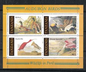 Tanzania 309A - Birds. Souvenir Sheet Of 4. MNH. OG.   #02 TANZ309A