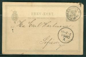 Denmark H & G # 24a, pse postal card, used, issued 1888