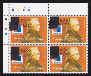 PAPUA NEW GUINEA 2001 K2.65/65t ERROR DOUBLE block MNH ** CERTIFICATE 50 EXISTED