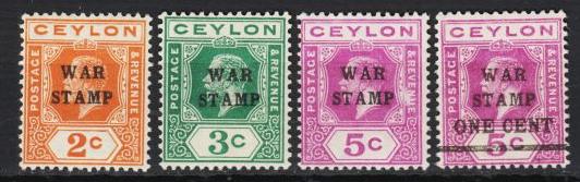 Ceylon - 1918  War Tax  stamp collection - MLH (8666)