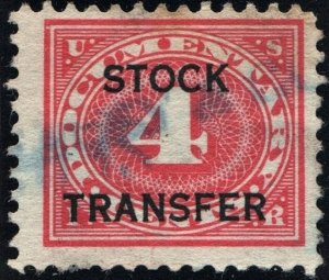 RD3 4¢ Stock Transfer Stamp (1918) Used