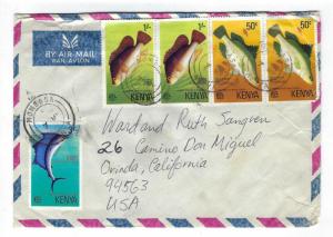 About 1977 Kenya To USA Cover With Fish Issue (II67)