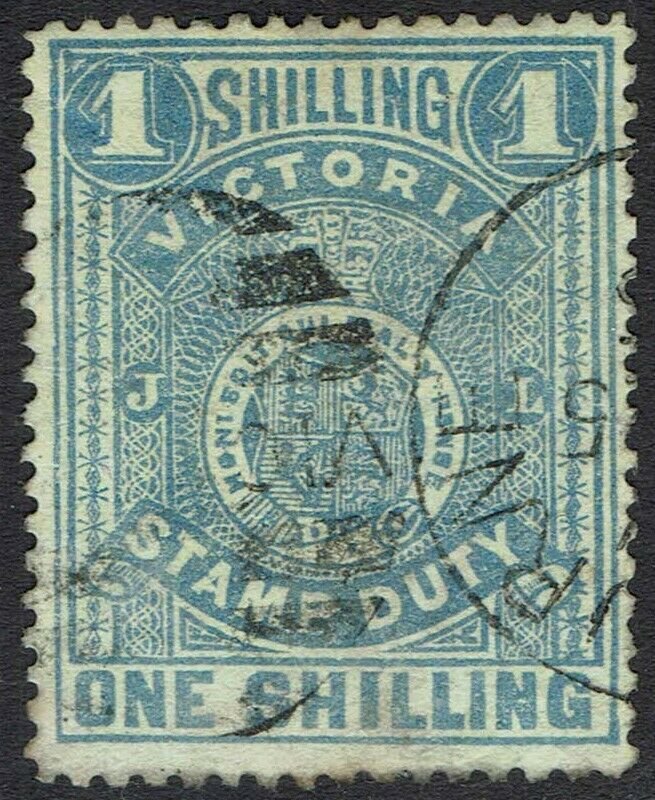 VICTORIA 1884 STAMP DUTY 1/- USED