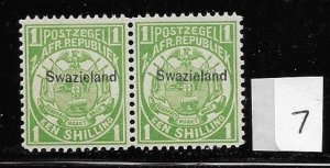 Swaziland 5 MNH in pair format, vf 2022 CV $42.00