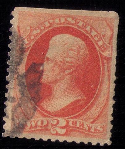 US Sc 178 Used,2c VermilionStraight Edge Top Side VF