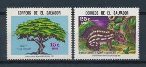 [116229] El Salvador 1983 Airmail set Safe the planet Tree Paca  MNH