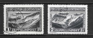 Liechtenstein Scott C7-C8 Used VLH - 1931 Zeppelin Issue - SCV $525.00