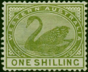 Western Australia 1890 1s Olive-Green SG102 Fine MM