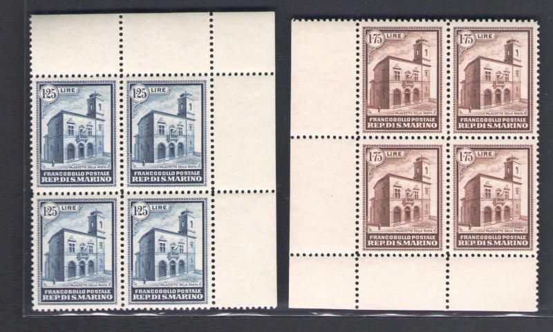 1932 SAN MARINO No. 159/163 GORGEOUS MNH QUARTINES** Diena/Bolaffi Certificates