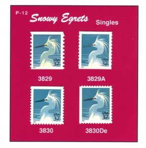 (12) 3829-3829A  3830-3830De Snowy Egrets 2003-2004  MNH A PREMIUM QUALITY SET