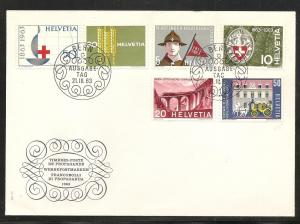 Switzerland 422-7 1963 Special UA FDC