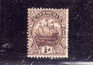 Bermuda-Sc #40-used-1/4p brown caravel-KGV-1912-ships-