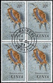 KENYA   #50 USED BLOCK OF 4  (1)