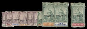 Trinidad #74/90S (SG 114-124s) Cat£200, 1896 1/2p-£1, complete according to...