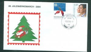 Denmark Cover. 2004. Santa,Sled.Ebeltoft.“Christmas Seal Walk# 28. Sc#1275. #01