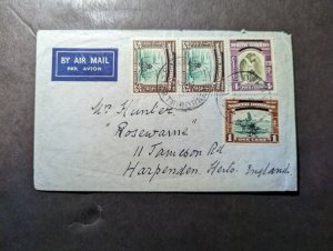 1940 British North Borneo Airmail Cover to Harpenden Herts England