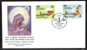 United Nations NY 519-520 IFAD WFUNA Cachet FDC First Day Cover