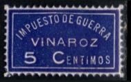 1937 Spain Civil War Charity Poster Stamp 5 Centimos Vinaroz War Tax