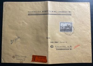 1944 Lublin GG Poland Germany Oversized Registered Cover To Dresden Wax Seal