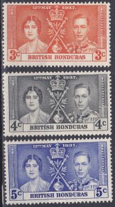 British Honduras Sc #112-114 Mint Hinged; Mi #109-111