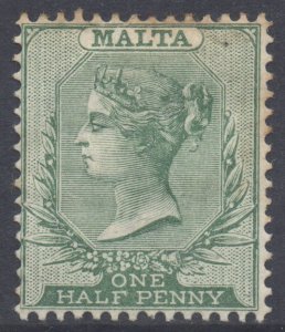 Malta Scott 8 - SG20, 1885 Victoria 1/2d MH*