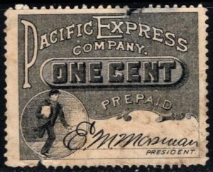 Scarce Vintage US Local Post Pacific Express Company One Cent Prepaid Perf. 12