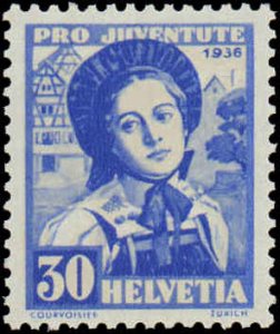 Switzerland #B81-B84, Complete Set(4), 1936, Never Hinged