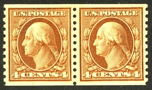U.S. #495 MINT PAIR OG NH