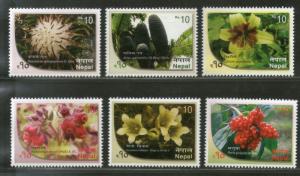 Nepal 2015 Flowers Plants of Nepal Flora Trees 6v MNH # 4265