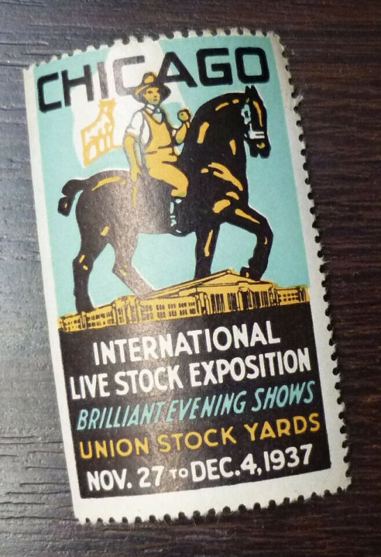 Poster Stamp Vignette Cinderella - USA US Chicago Live Stock Exhibition 1937 M20