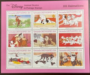 Grenada Grenadines Disney 101 Dalmations Sheet of 9   1988