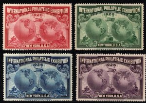 1926 US Poster Stamp International Philatelic Exhibition New York Set/4 MNH